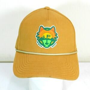 WMPO Phoenix Open 2024 Canvas Golf Hat Rope Brim Rubber Logo Adjustable Brown